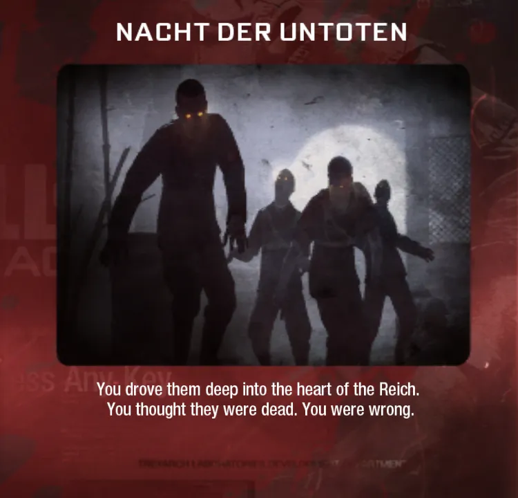 Nacht der Untoten scene from the original map menu